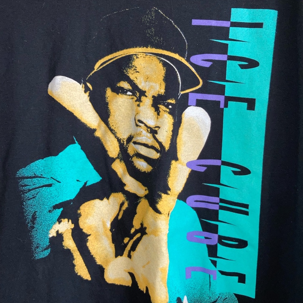 T SHIRT Ice Cube Rapper Rapping Singer Face - Picture 2 of 2